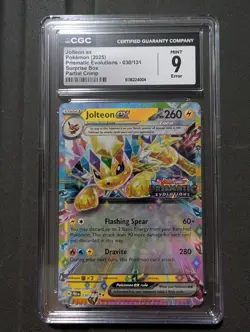 Pokemon Prismatic Evolutions Jolteon ex 030 Stamped CGC 9 Partial Crimp Error - Image 1