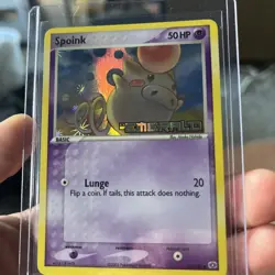 Pokemon TCG Spoink Emerald 66/106 Reverse Holo Common English 50HP Basic 2005 - Image 1
