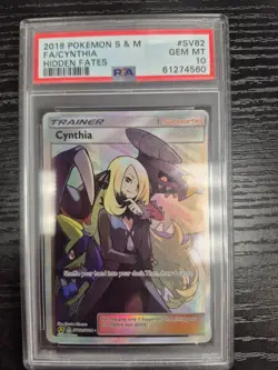 Pokemon TCG 2019 Sun & Moon Hidden Fates #SV82 Cynthia PSA 10 Gem Mint - Image 3