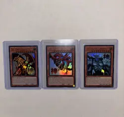 YUGIOH EGYPTIAN GOD SET SLIFER/OBELISK/RA STAMP ULTRA RARE RA05-EN128/129/130 - Image 2