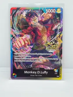 One Piece TCG - Monkey D. Luffy Leader - P - 3rd Anniversary Stamped Promo - Image 1