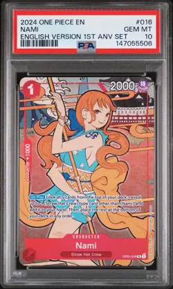 2024 ONE PIECE ENGLISH VERSION 1ST ANNIVERSARY SET #016 NAMI PSA 10 - Image 1