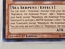 YUGIOH NEPTABYSS, THE ATLANTEAN PRINCE BOSH-EN092 1ST ULTRA TGA 8.5 Yu-Gi-Oh - Image 5