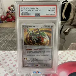 Pokemon 2005 EX Deoxys Rayquaza ex Holo Ultra Rare 102/107 PSA 6 English - Image 1