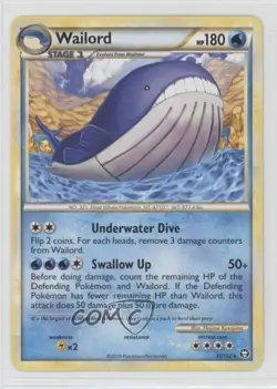 Wailord Pokemon HeartGold & SoulSilver Triumphant #31 2010 - Image 1