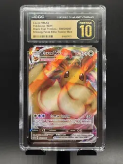 CGC 10 Pristine Eevee VMAX SWSH087 Black Star Promo Shining Fates ETB Pokemon - Image 1