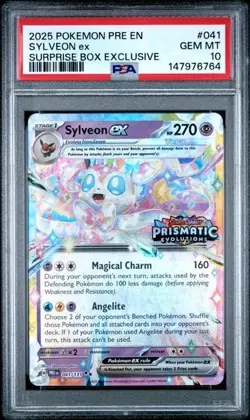 PSA 10 - 2025 Pokemon Prismatic Suprise Stamped SLYVEON EX 041 (6764) - Image 1