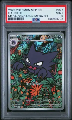 2025 POKEMON MEP EN-ME MEGA BATTLE DECK PROMO #027 HAUNTER PSA 9 - Image 1