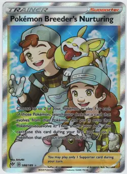 Pokemon Breeder's Nurturing (Full Art) SWSH03: Darkness Ablaze 188/189 LP - Image 1