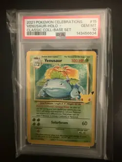 2021 POKEMON SWSH CELEBRATIONS CLASSIC COLLECTION #15/102 VENUSAUR HOLO PSA 10 - Image 1