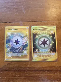 Pokemon Lot Of 2 Gold Energy Capture Energy 201/189 And Warp Energy 123/111 - Image 1