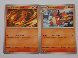 Charmander 026/197 & Charmeleon 027/197 Obsidian Flames Pokemon - Image 1