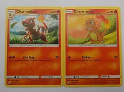 Charmander 12/181 & Charmeleon 13/181 Sun & Moon Team Up Pokemon - Image 1