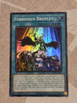Forbidden Droplet RA01 Super Rare Yugioh 25th Anniversary Rarity Collection Mint - Image 1