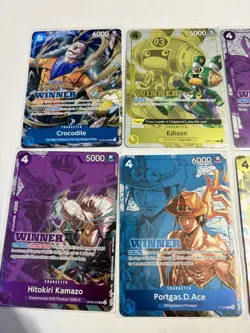 One Piece Winner Lot of 8 Cards NM Portgas.D.Ace, Charlotte Katakuri, Crocodile - Image 2