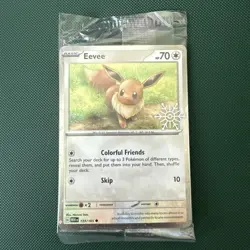 Pokemon Eevee TCG Holo Stamped Holiday Calendar Card 133/165 Sealed - Image 1