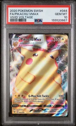Pokemon Pikachu TCG VMAX Vivid Voltage Holo Ultra Rare Card 044/185 PSA 10 - Image 1