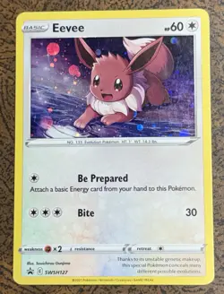 Eevee SWSH127 Black Star Promo Holo Pokemon Card. - Image 1
