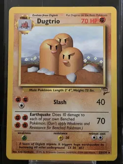 Dugtrio Base Set 2 Unlimited Rare Card 23/130 Pokemon TCG - Image 1