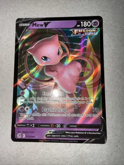Mew V 113/264 Fusion Strike NM Full Art Ultra Rare Pokemon Card - Image 1
