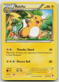 Pokemon Card Raichu Uncommon XY - Furious Fists 28/111 - Image 1
