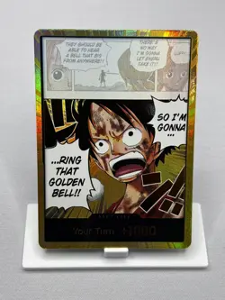 One Piece TCG LUFFY RING THAT GOLDEN BELL Gold Foil DON!! Card OP15 Bandai EN - Image 1