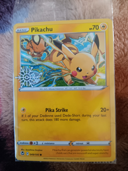 Pikachu 2023 Holiday Advent Snowflake Stamp Promo Pokemon Card 049/195 Sealed - Image 1