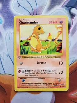 Charmander 46/102 - 1ST EDITION - Shadowless - Base Set - Pokemon Card - HP/DMG - Image 1