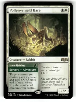 Pollen-Shield Hare NM Foil Wilds of Eldraine 233 MTG Rare - Image 1