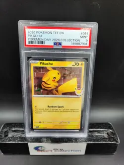 2026 POKEMON TEMPORAL FORCES POKEMON DAY 2026 COLLECTION #051 PIKACHU PSA 9 - Image 1