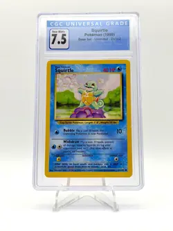 1999 POKEMON BASE SET UNLIMITED UNCOMMON SQUIRTLE 63/102 CGC 7.5 - Image 1