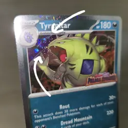 WHOLE SWIRL 🌀💫 Tyranitar 135/193 Pokemon Paldea Evolved Stamped Promo Card - Image 1