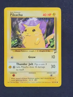 Pikachu 87/130 Common Base Set 2 Pokemon Card TCG MP - Image 1