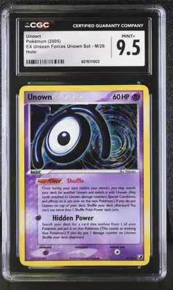 Pokemon Unown M/28 Holo EX Unseen Forces - CGC 9.5 - Image 1
