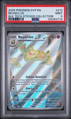 2025 POKEMON SVP EN-SV BLACK STAR PROMO #212 REUNICLUS PSA 9 - Image 1