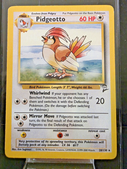 Pidgeotto Rare Base Set 2 28/130 NM Pokemon TCG - Image 1