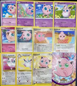 12x Pokemon Cards Jigglypuff Wigglytuff Igglybuff Lot - Fairy Vintage Topps TCG - Image 1