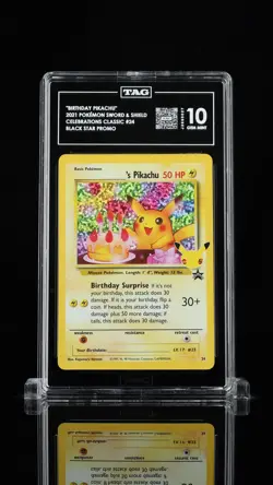 Birthday Pikachu Celebrations 24 Holo Pokemon Tag 10 Gem Mint - Image 1