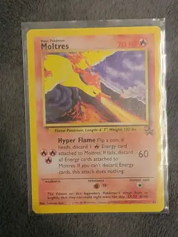 Pokemon 1999 TCG Moltres Black Star Promo Card #21 WOTC Non Holo Vintage NM TCG - Image 1