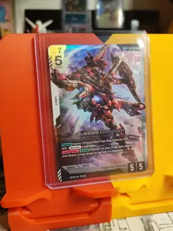 GUNDAM TCG CARD GAME JUSTICE GUNDAM GD01-066 LR HOLO FOIL ENGLISH NEWTYPE RISING - Image 2