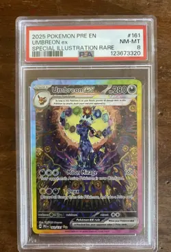 Pokemon TCG Umbreon EX 161/131 Prismatic Evolutions Card Sir PSA 8 NM-MT - Image 1
