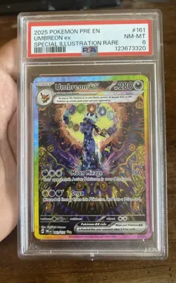 Pokemon TCG Umbreon EX 161/131 Prismatic Evolutions Card Sir PSA 8 NM-MT - Image 3