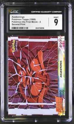 CGC 9 MINT Awakenings 1999 Topps the First Movie 2 Second Print Pokemon Card - Image 1