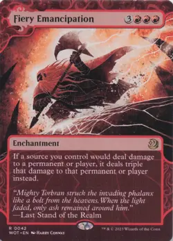 Fiery Emancipation Wilds of Eldraine Rare Regular #42 NM MTG - Image 1