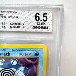 1999 Pokemon Base Set 1st Edition Thick Stamp Poliwrath Holo #13 BGS 6.5 EX-MT+ - Image 5