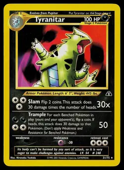 Pokemon Card - Tyranitar Neo Discovery 31/75 Rare - Image 1