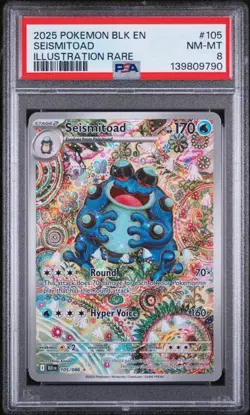 PS 8 NM-Mint Seismitoad 105/086 Illustration Rare - Pokemon BLK SV10.5 - Image 1