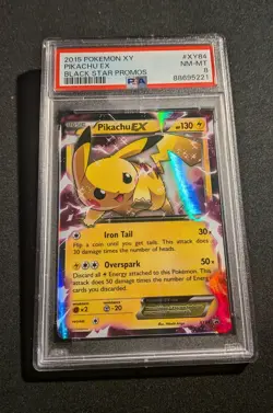 2015 Pokemon XY Pikachu EX #XY84 Black Star Promo PSA 8 NM-MINT Holo - Image 1