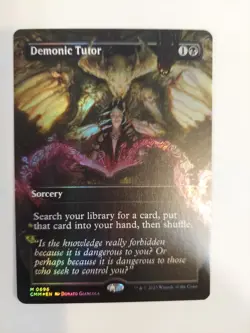 Demonic Tutor (Borderless) Commander Masters Foil - Image 1