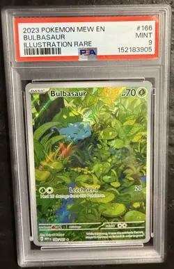 Pokemon TCG 151 Bulbasaur #166 PSA 9 MINT GRADED Scarlet and Violet English - Image 1